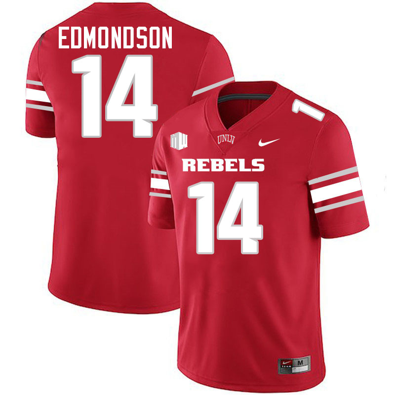 #14 Bryce Edmondson UNLV Rebels College Football Jersey Stitched-Scarlet